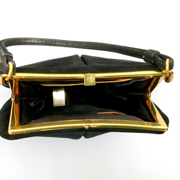 Vintage Coblentz Original Black Perma Suede Evening Bag Purse - Picture 13 of 16